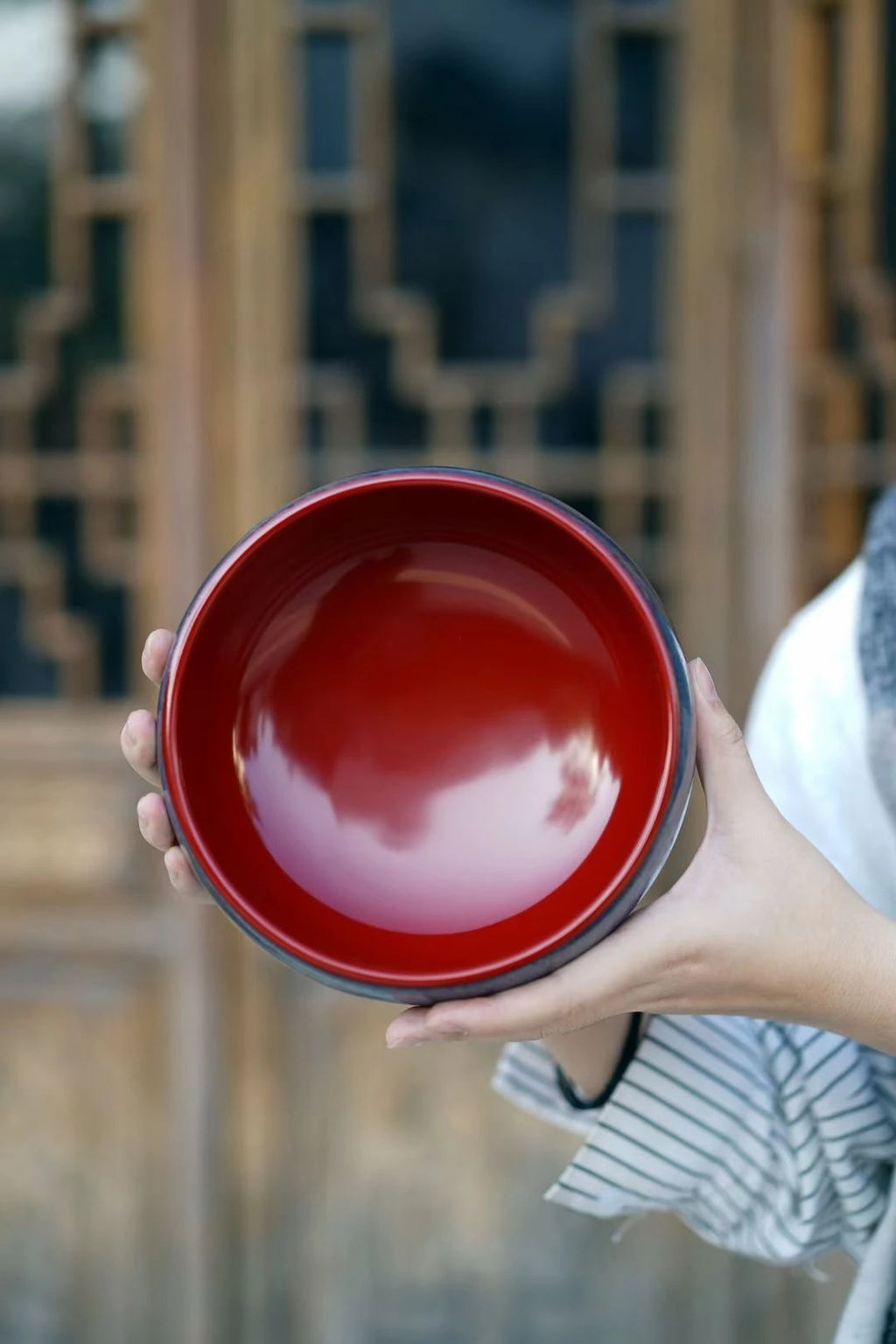 大号木胎满金蓝金犀皮漆茶海